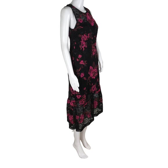 Nanette Lepore Women's Floral Stamped Flare Dress Fringes Design Multicolor Sz 2 - Picture 2 of 5